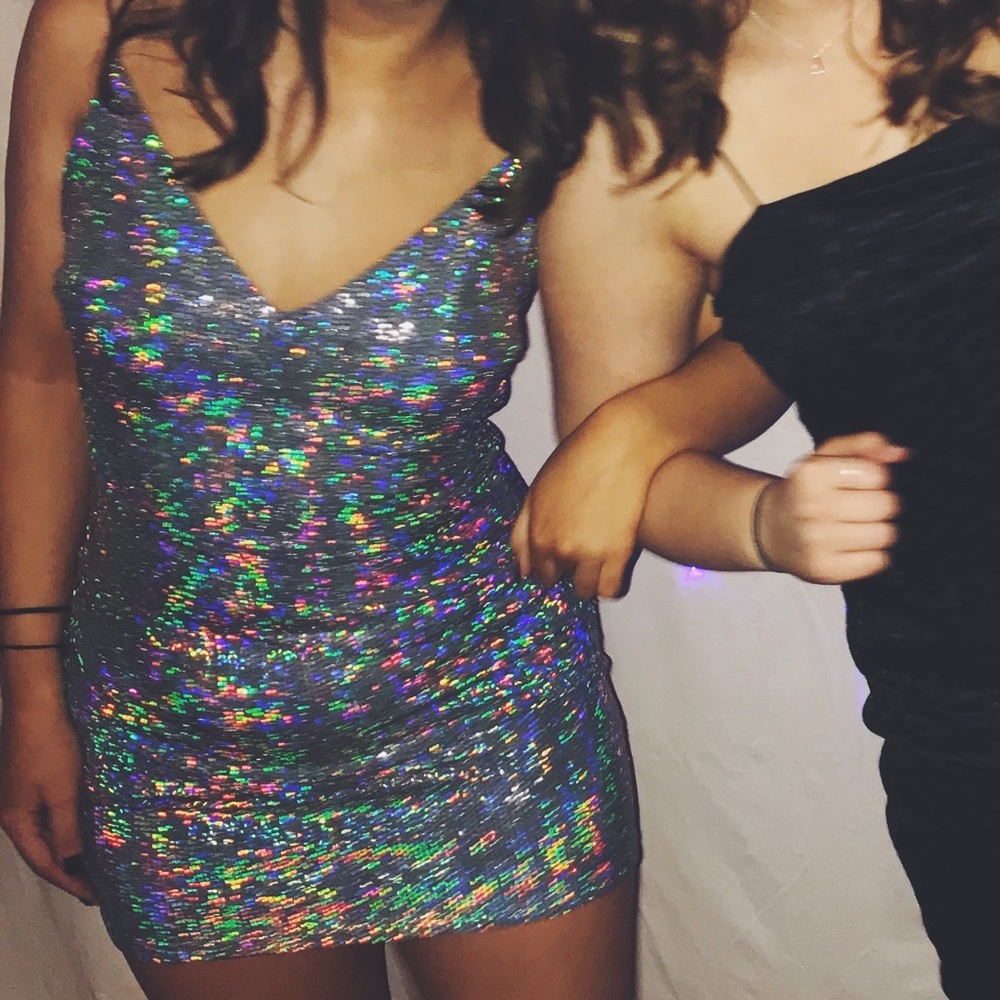 Sequin low back dress
